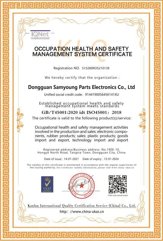 职业健康安全管理体系认证英文版